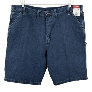 Wrangler Men's Carpenter Low Stretch Blue Denim Shorts Size 44 Inseam 11" NWT